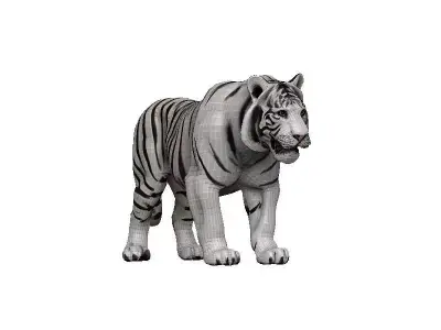 White Tiger Low-poly 3D model