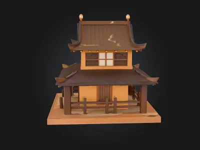 Pagoda Serenity  Tranquil Temple Architecture 3D model