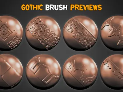 50 Gothic Trim Brushes  and  3D Models   Vol 23   3D model