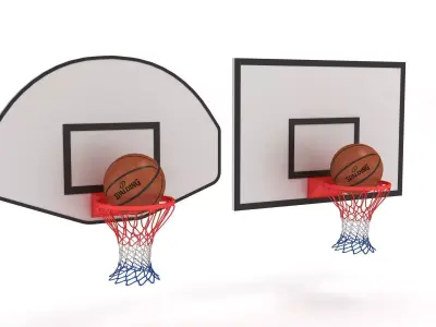 Basketball Rim Collection with Spalding Basketball 3D model