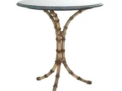 English Green Marble Top Faux Bamboo Cafe Table 3D model