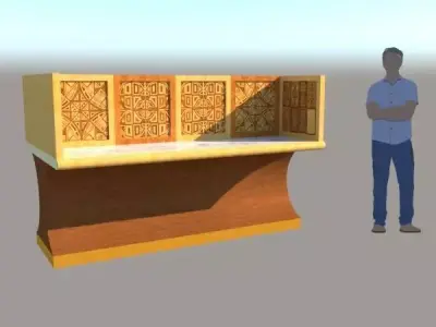 Library Study Desk Free 3D model