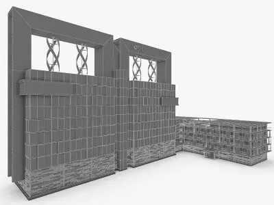 Hotel Resort Building Low-poly 3D model