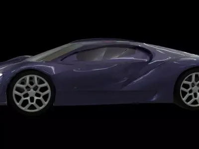 Simple Bugatti car - exterior only 3D model