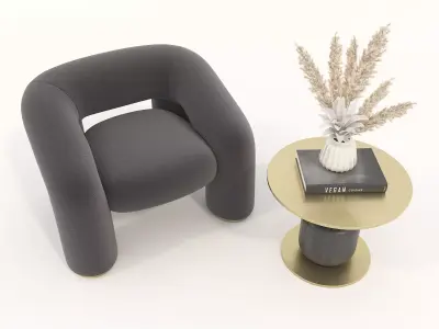 Modern Coffee Table and Armchair Set 79 3D model