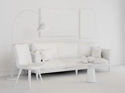 Sofa Table Set 3D model