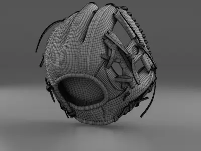 Baseball Glove Black 3D model