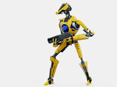BATTLE DROID V-30  Rigged for Unreal Engine - Unity - MIXAMO  3D model
