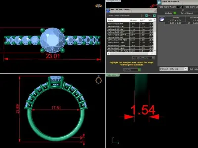 Jewelry Diamond Ring 3D print model 4