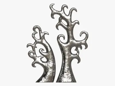 Abstract Tree Ceramic Figurine Set 06 v3 3D model