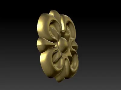 pattern CNC gold-plated sculpted wooden frame pattern 3D model  3D model
