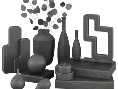 Decorative Set 07 Low-poly 3D model