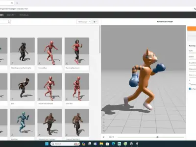 Boxing Tiger Animal Animated Low-poly 3D model