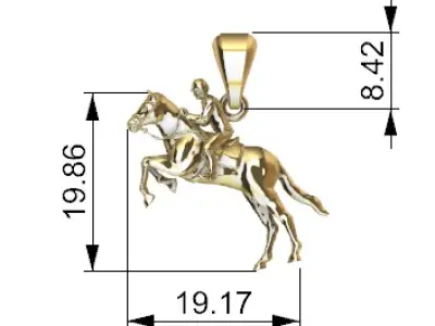 HORSE WITH JOCKEY  3D print model