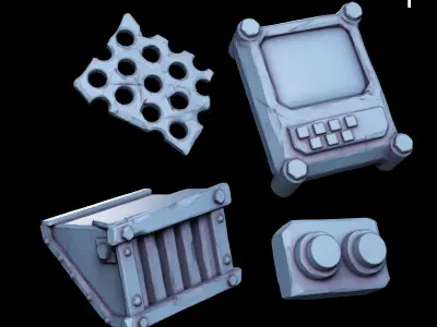 Kitbash Vol03 Ork 40 Unique pieces 3D print model