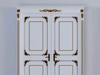 Luxury Classic baroque carved door 3D model