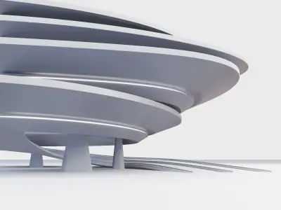 Future Parking Garage futuristic building 3D model