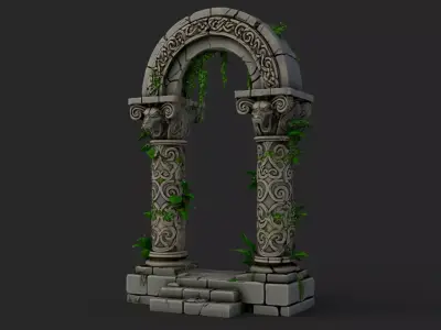 Fantasy Stone Arch High Detail  3D model