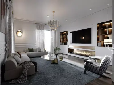 Livin room in milan italy 3D model