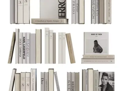 Books set Decor Low-poly 3D model