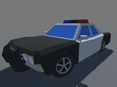 Muscle Car in 5 Versions Modifications Low-poly 3D model
