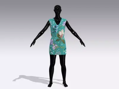 Woman Cloth Dress Low-poly 3D model