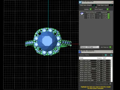 Vision of Twilight The Round Tanzanite Halo Diamond Ring 3D print model