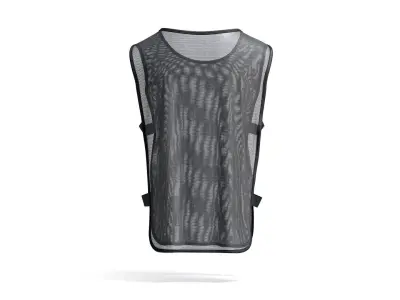 Black Football Team Practice Vest - sports bib with elastic 3D model