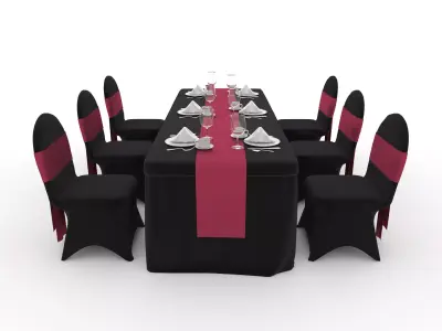 Banquet Table and Chair 143 3D model