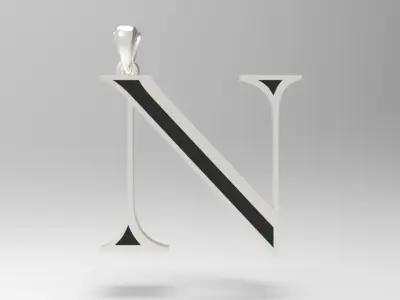 Alphabet Latin N 3D print model