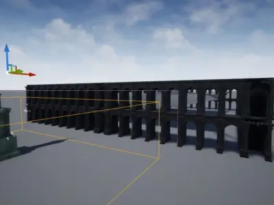 THE GRANDE BOURSE or THE COLONNADES Low-poly 3D model