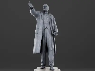 Lenin Statue Low-poly 3D model