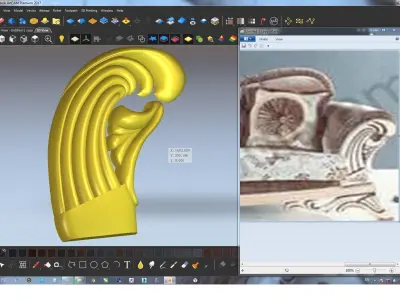 sofa  CNC carving wood carved Free 3D model