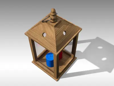 Wood Lantern 01 Low-poly 3D model