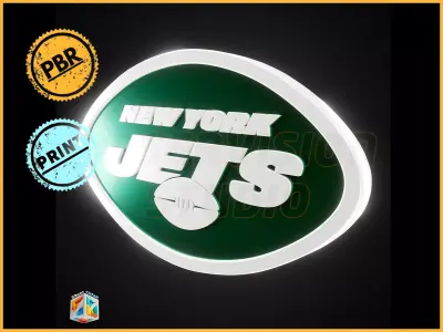 New York Jets logo - Cinematic - 3D print 3D model