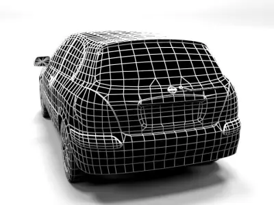 NISSAN ALMERA 3DOOR LOWPOLY Low-poly 3D model