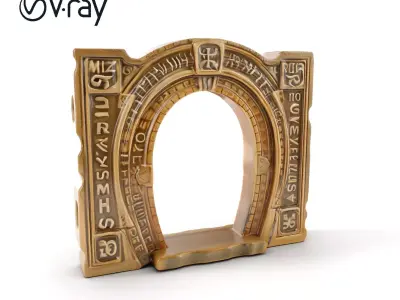 Rustic Stone Archway D Model Pack Low-poly 3D model