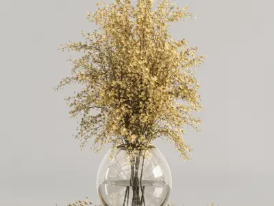 plants bouquet vase 19 3D model