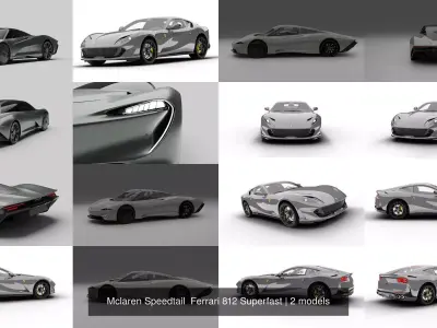 Mclaren Speedtail  Ferrari 812 Superfast 3D Model Pack