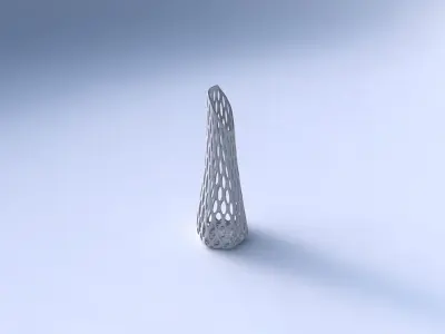 Vase top bent hexagon with bubble grid lattice 3D print model