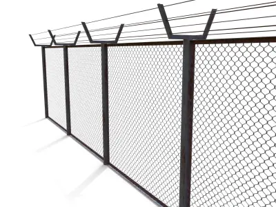 Low Poly Modular Fence 10 Low-poly 3D model