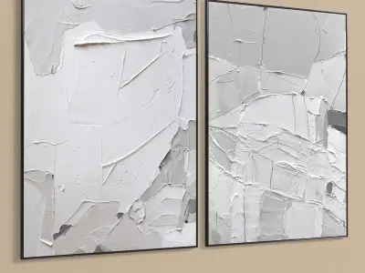 Plaster Two Photo Frame 222 Low-poly 3D model