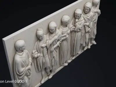 Bas Relief df3 Low-poly 3D model