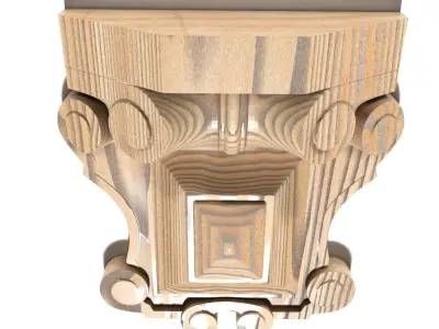 Cartouche-015 ornately carved wooden box 3D model
