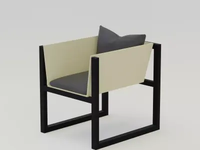Modern Minimalist Armchair Low-poly 3D model