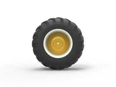 Rear wheel of Vintage Pulling tractor Scale 1 to 25 3D print model