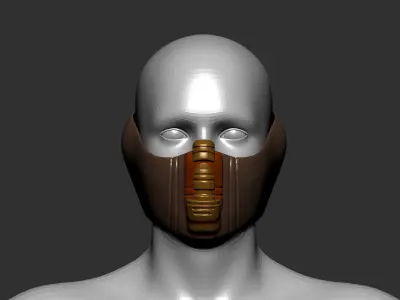 Gas mask helmet 3d model scifi Low-poly  3D model