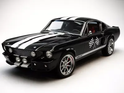 SHELBY GT500CR - Classic American Muscle Car 3D Model 3D model