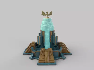 stylized stone tower Low-poly 3D model