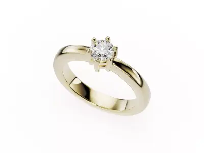 Classic business style engagment ring  6 prong  3D print model